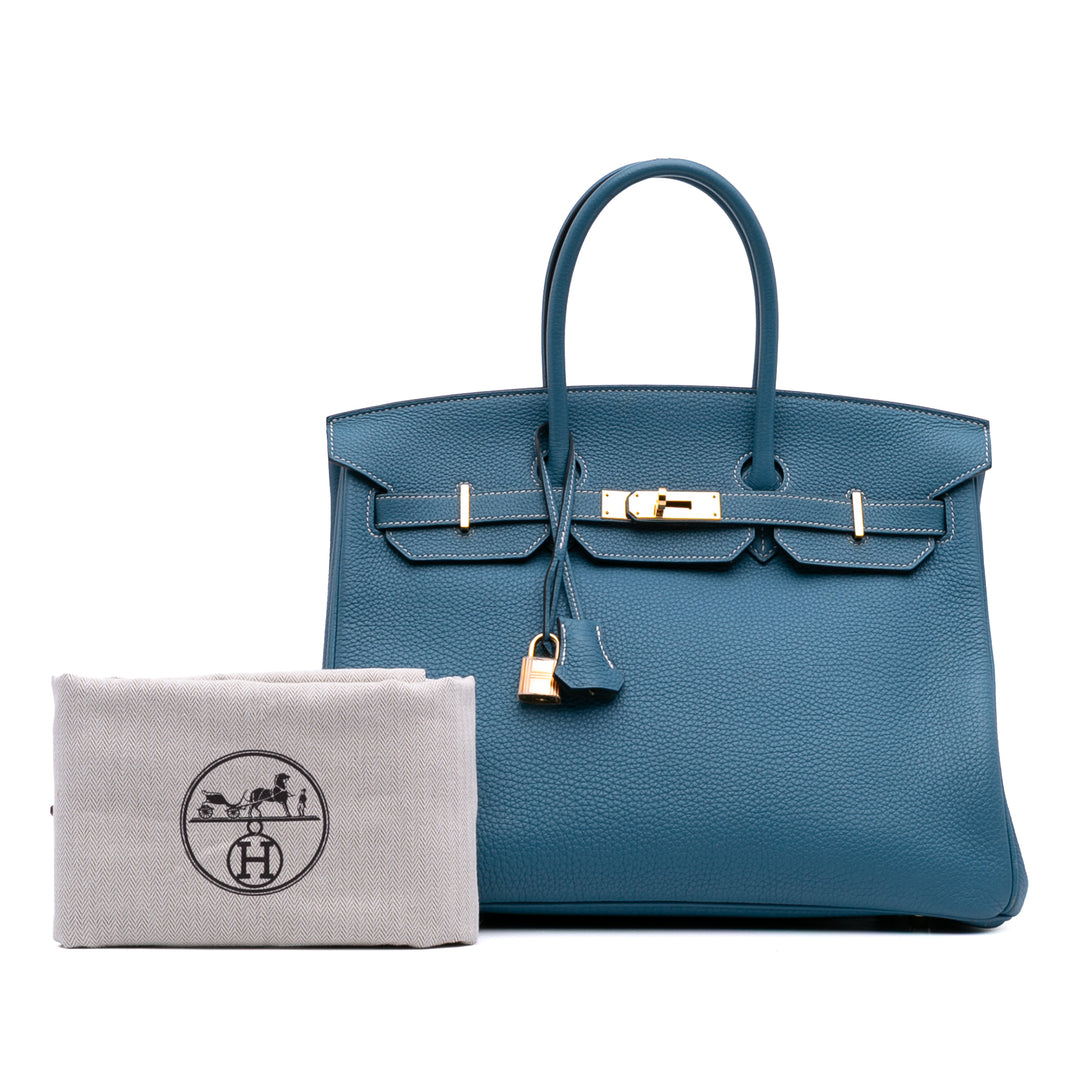 Hermès Togo Birkin Retourne 35 Bleu