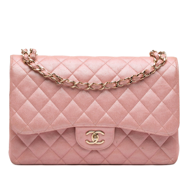 Chanel Jumbo Classic Iridescent Caviar Double rabat