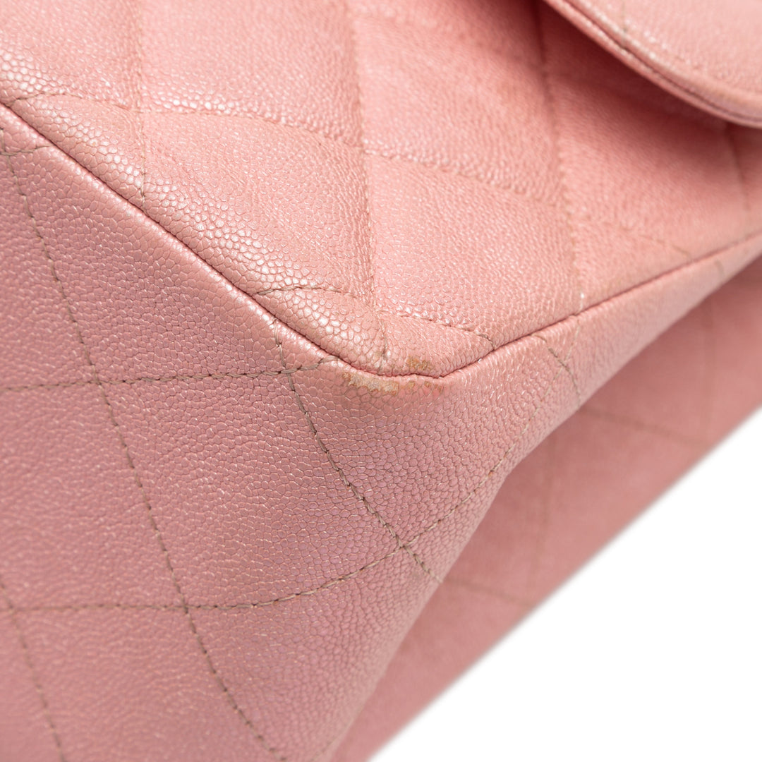 Chanel Jumbo Classic Iridescent Caviar Double rabat