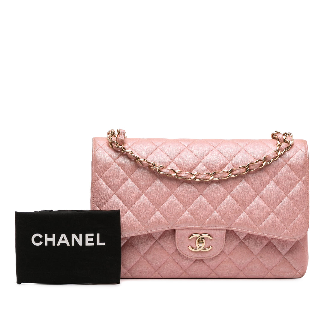 Chanel Jumbo Classic Iridescent Caviar Double rabat