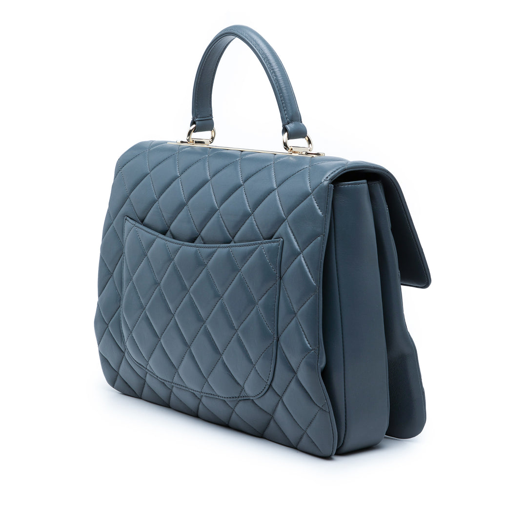 Trendy CC à rabat Grand Cuir d'agneau Bleu