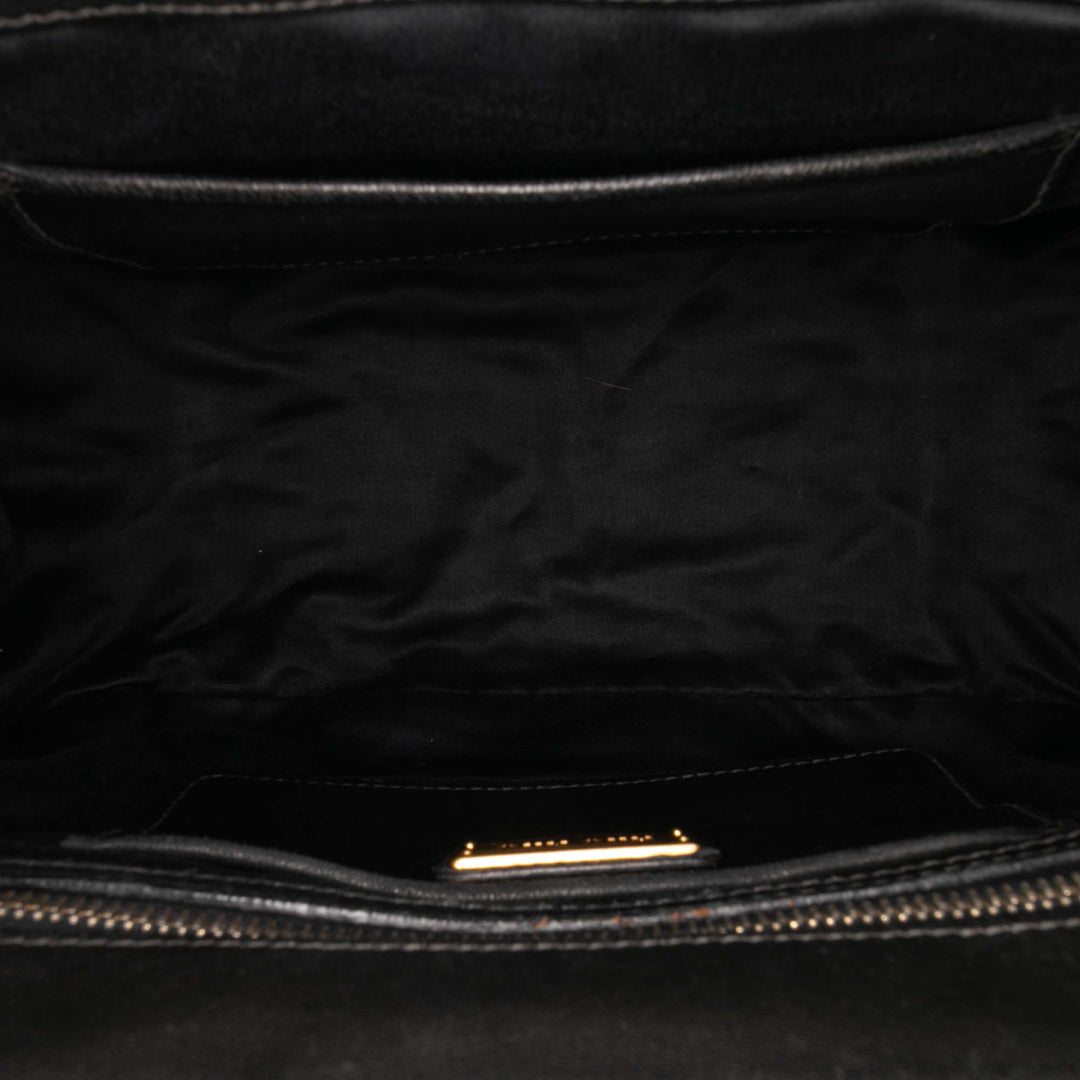 Matelasse Lambskin Satchel Black - Gaby Paris