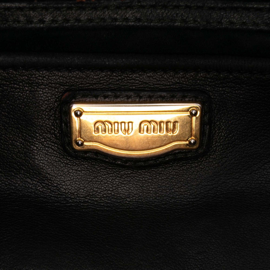 Matelasse Lambskin Satchel Black - Gaby Paris