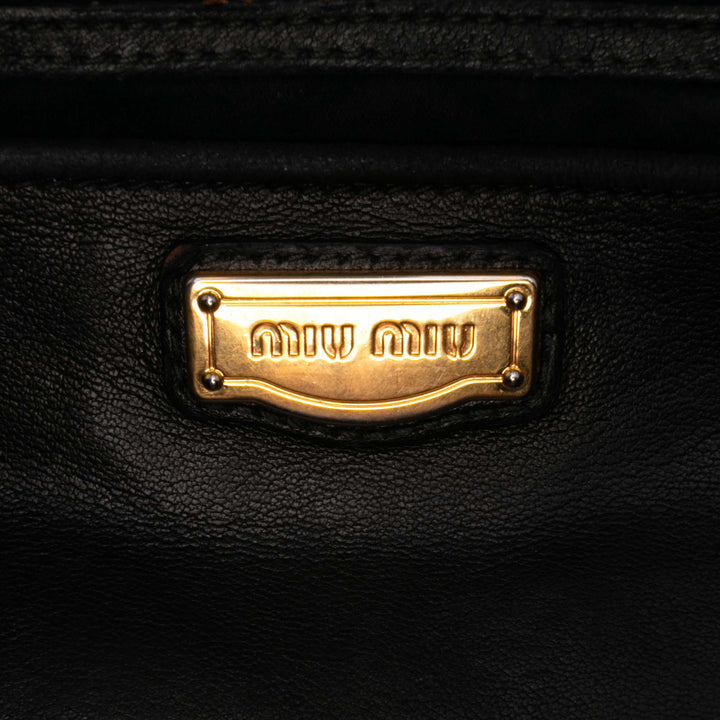 Matelasse Lambskin Satchel Black - Gaby Paris