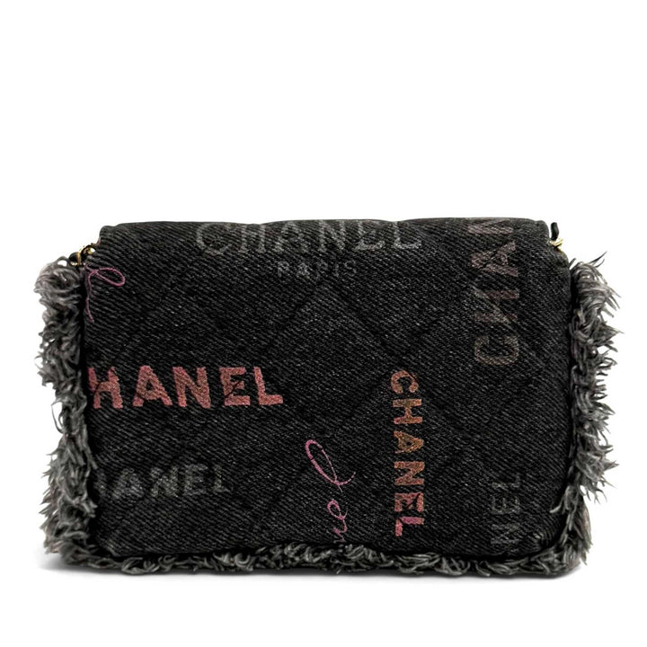 Fringe Mood Pochette avec chaîne Jean Noir