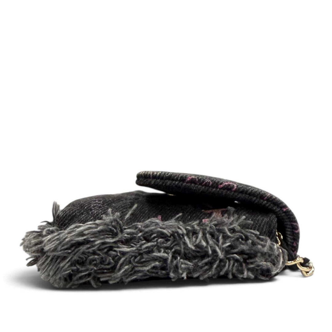 Fringe Mood Pochette avec chaîne Jean Noir