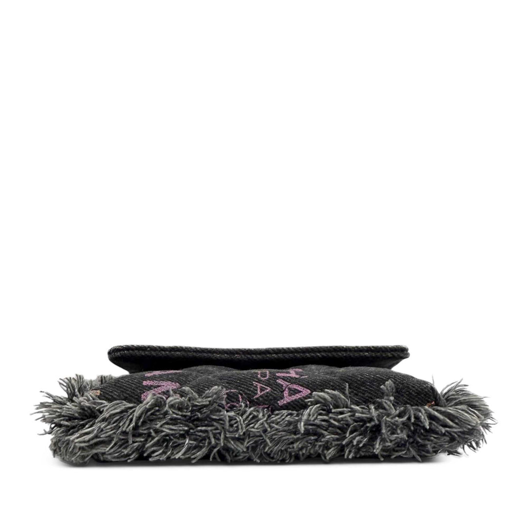 Fringe Mood Pochette avec chaîne Jean Noir