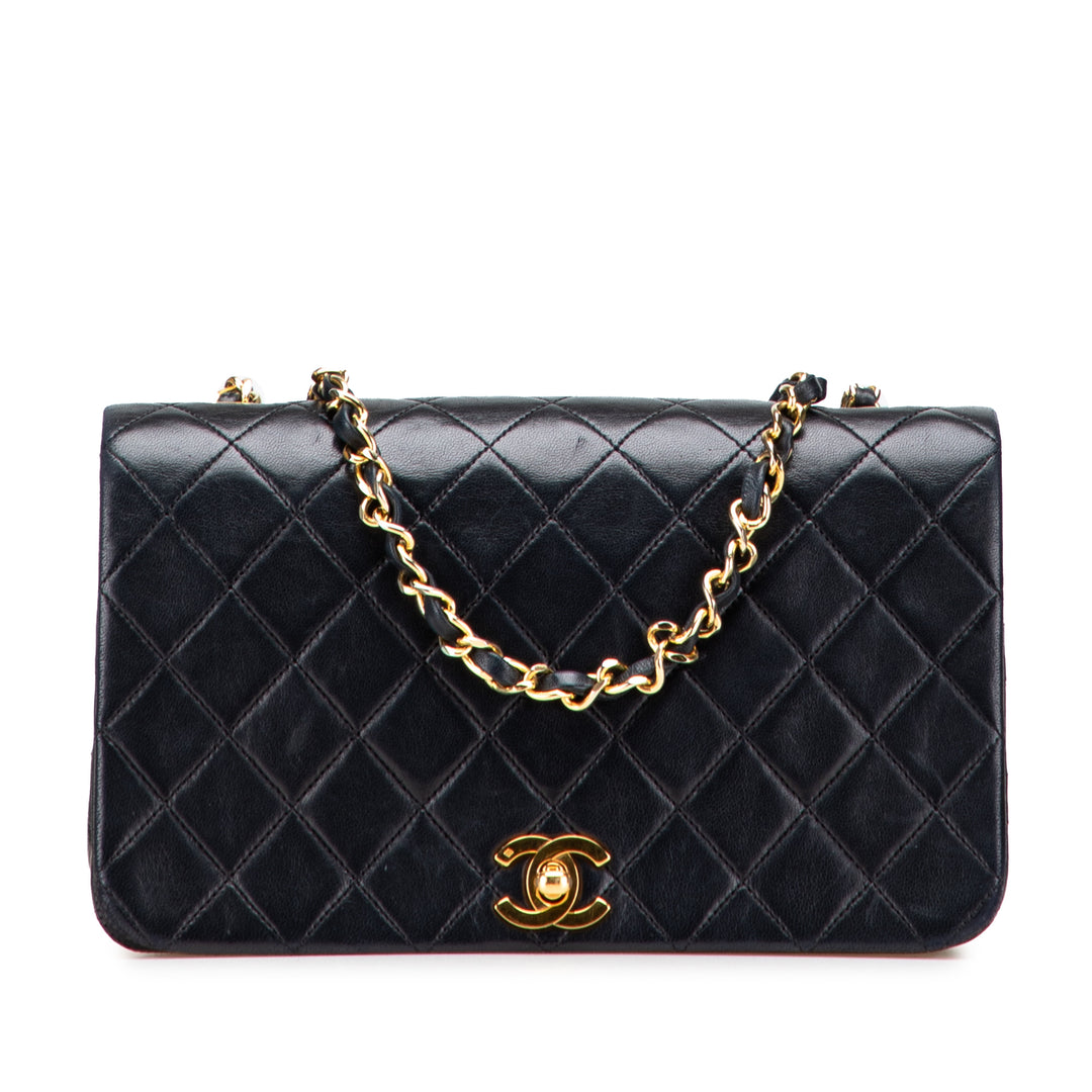 CC Quilted Lambskin Full Flap Black - Gaby Paris