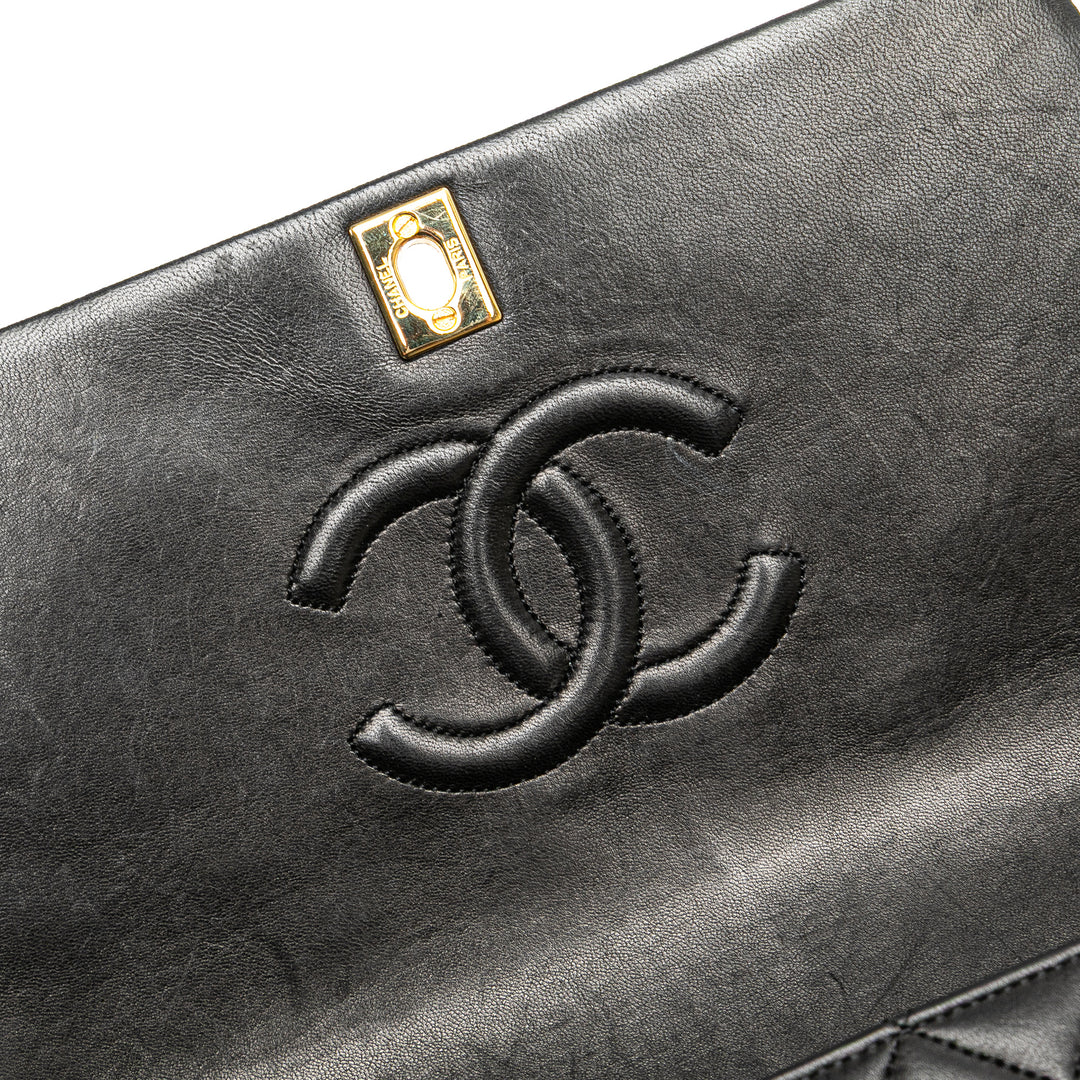 CC Quilted Lambskin Full Flap Black - Gaby Paris
