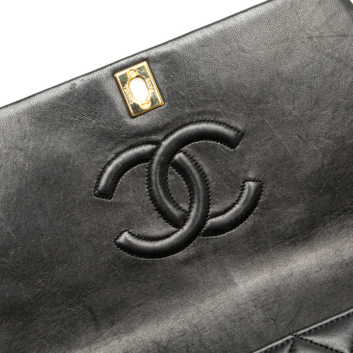 CC Quilted Lambskin Full Flap Black - Gaby Paris
