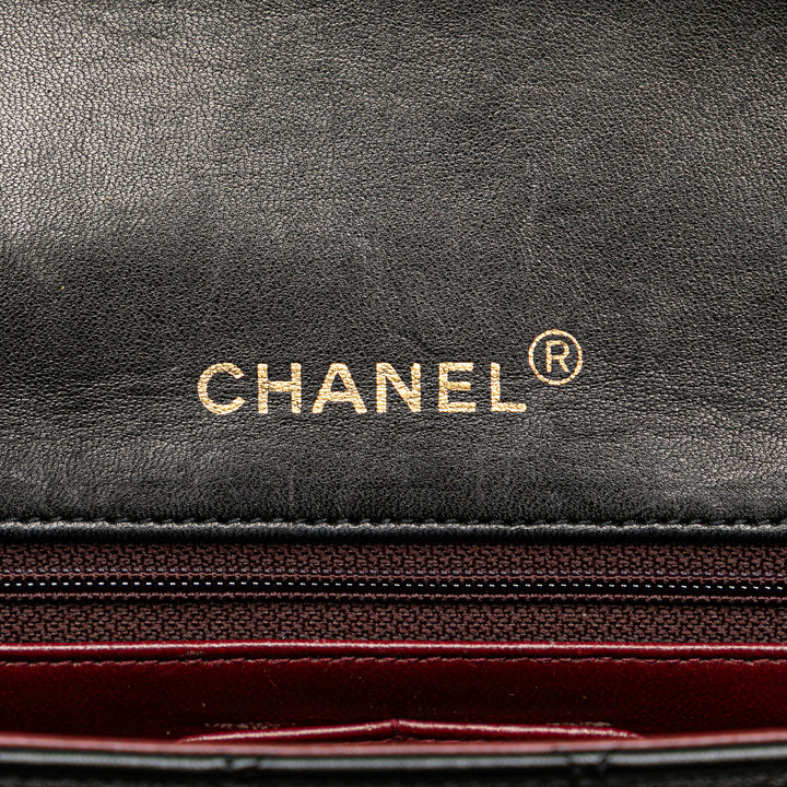 CC Quilted Lambskin Full Flap Black - Gaby Paris