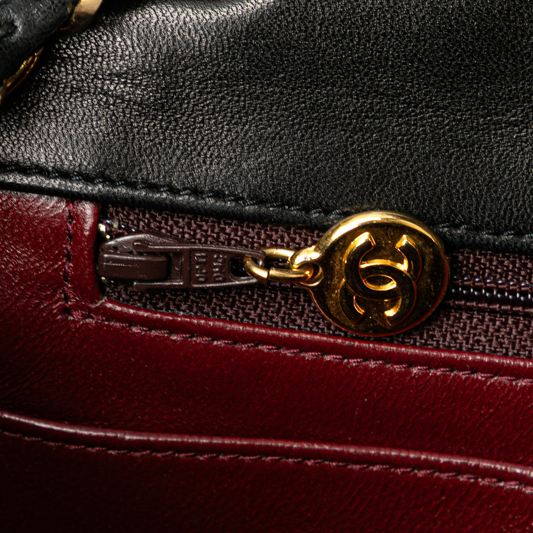 CC Quilted Lambskin Full Flap Black - Gaby Paris