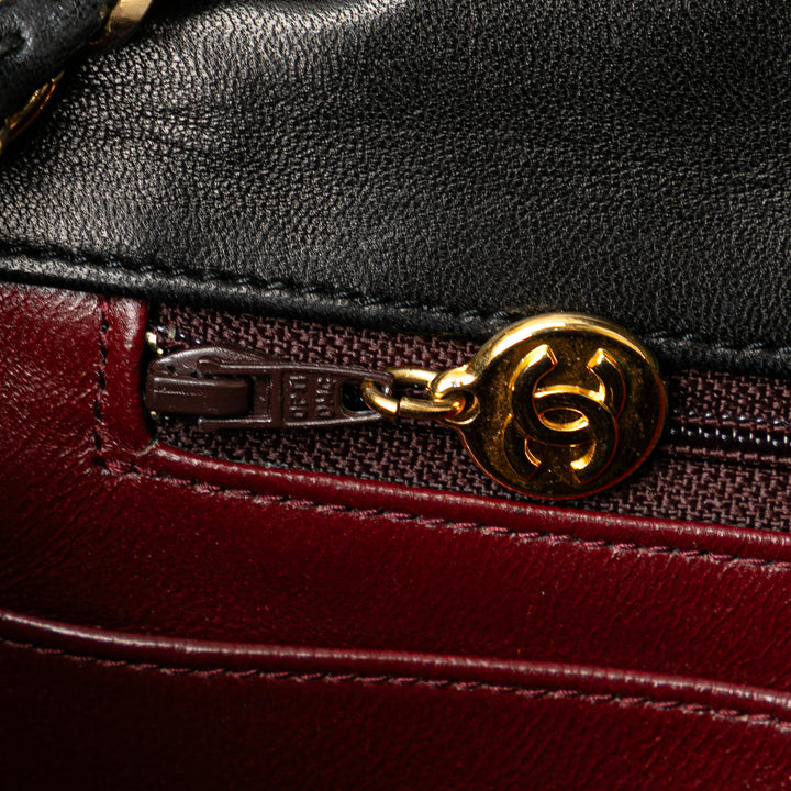 CC Quilted Lambskin Full Flap Black - Gaby Paris