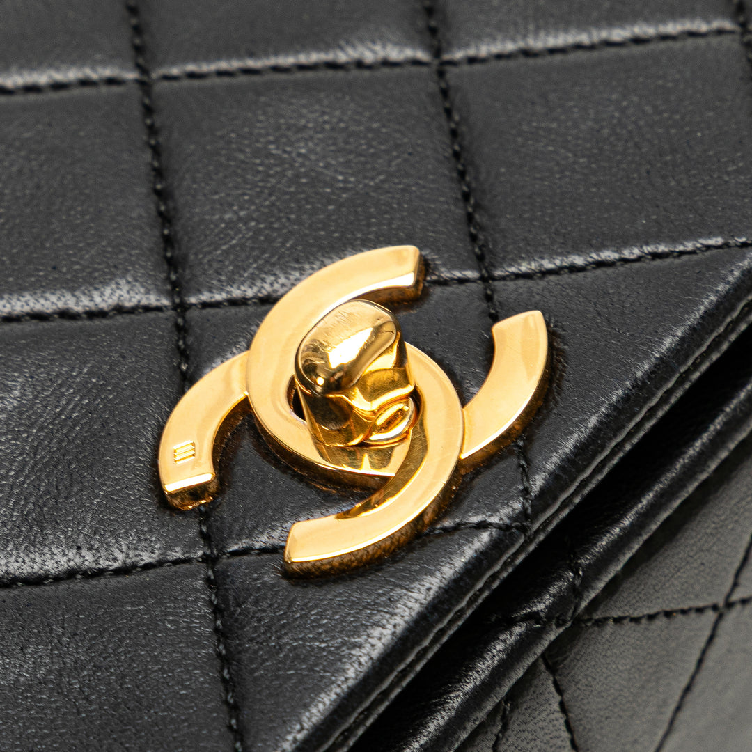 CC Quilted Lambskin Full Flap Black - Gaby Paris