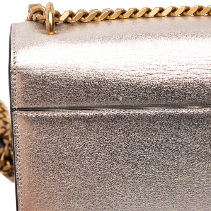 Small Metallic Calfskin Monogram Sunset Crossbody Gold - Gaby Paris