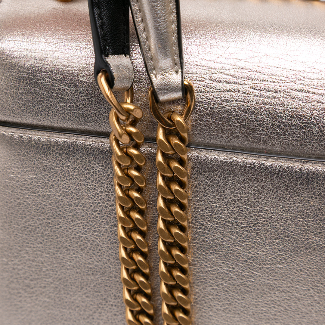 Small Metallic Calfskin Monogram Sunset Crossbody Gold - Gaby Paris