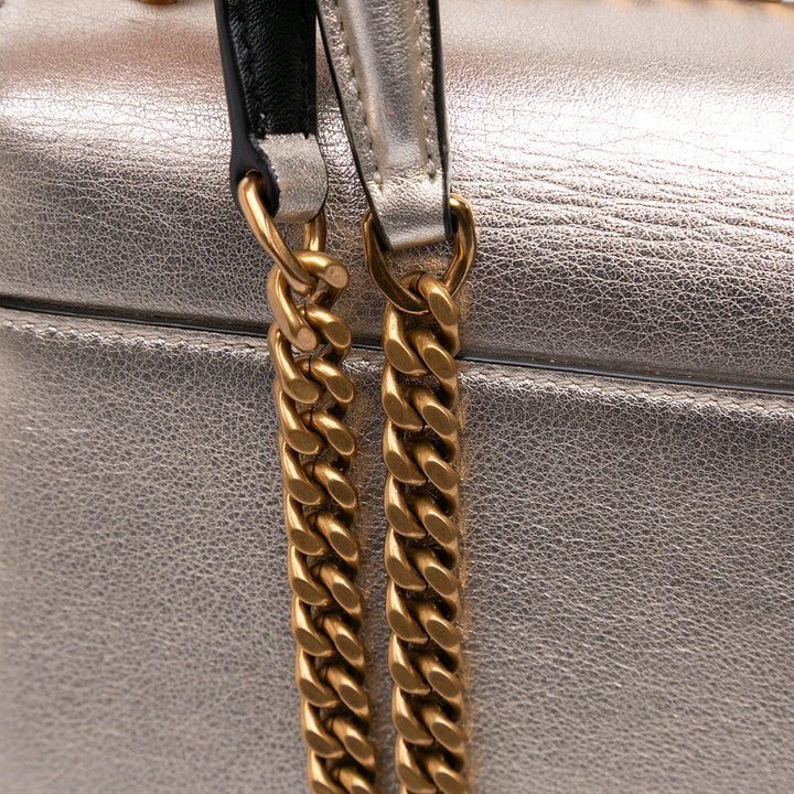 Small Metallic Calfskin Monogram Sunset Crossbody Gold - Gaby Paris