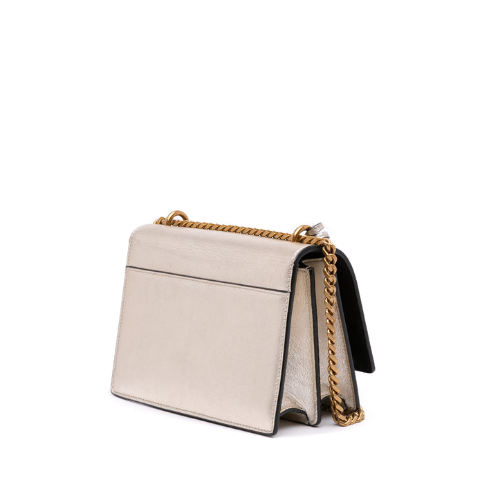 Small Metallic Calfskin Monogram Sunset Crossbody Gold - Gaby Paris