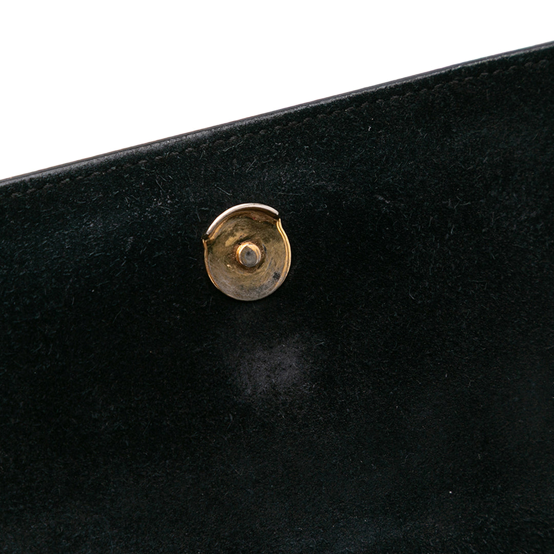 Medium Turtle Embossed Patent Monogram Sunset Bag Black - Gaby Paris