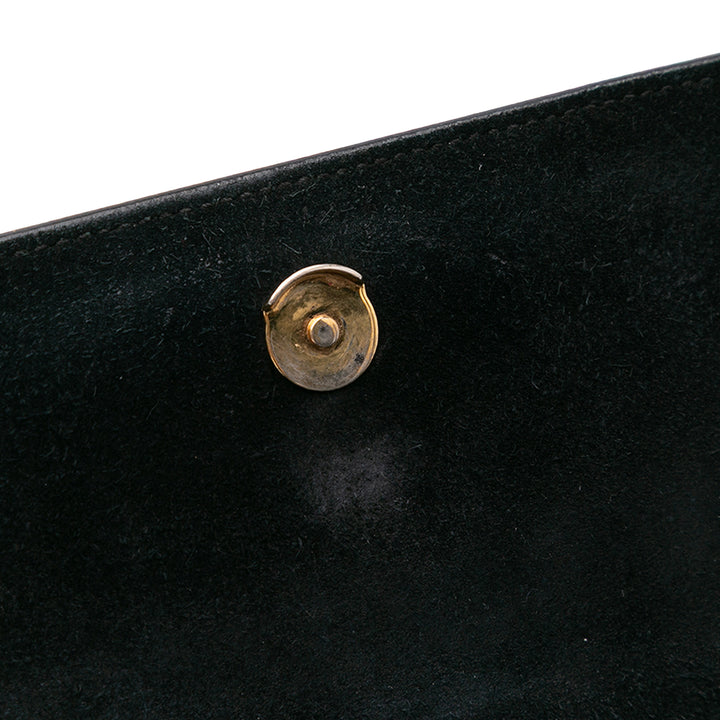 Medium Turtle Embossed Patent Monogram Sunset Bag Black - Gaby Paris