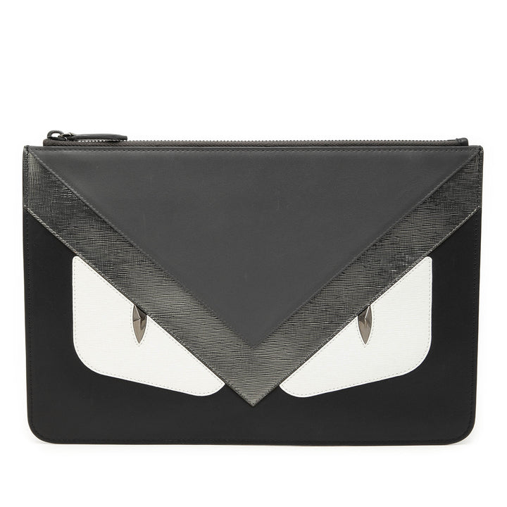 Fendi Cuir Monster Eyes Zip Pochette