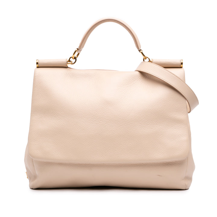 Pebbled Miss Sicily Sac Grand Marron