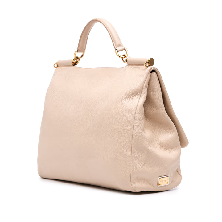 Pebbled Miss Sicily Sac Grand Marron