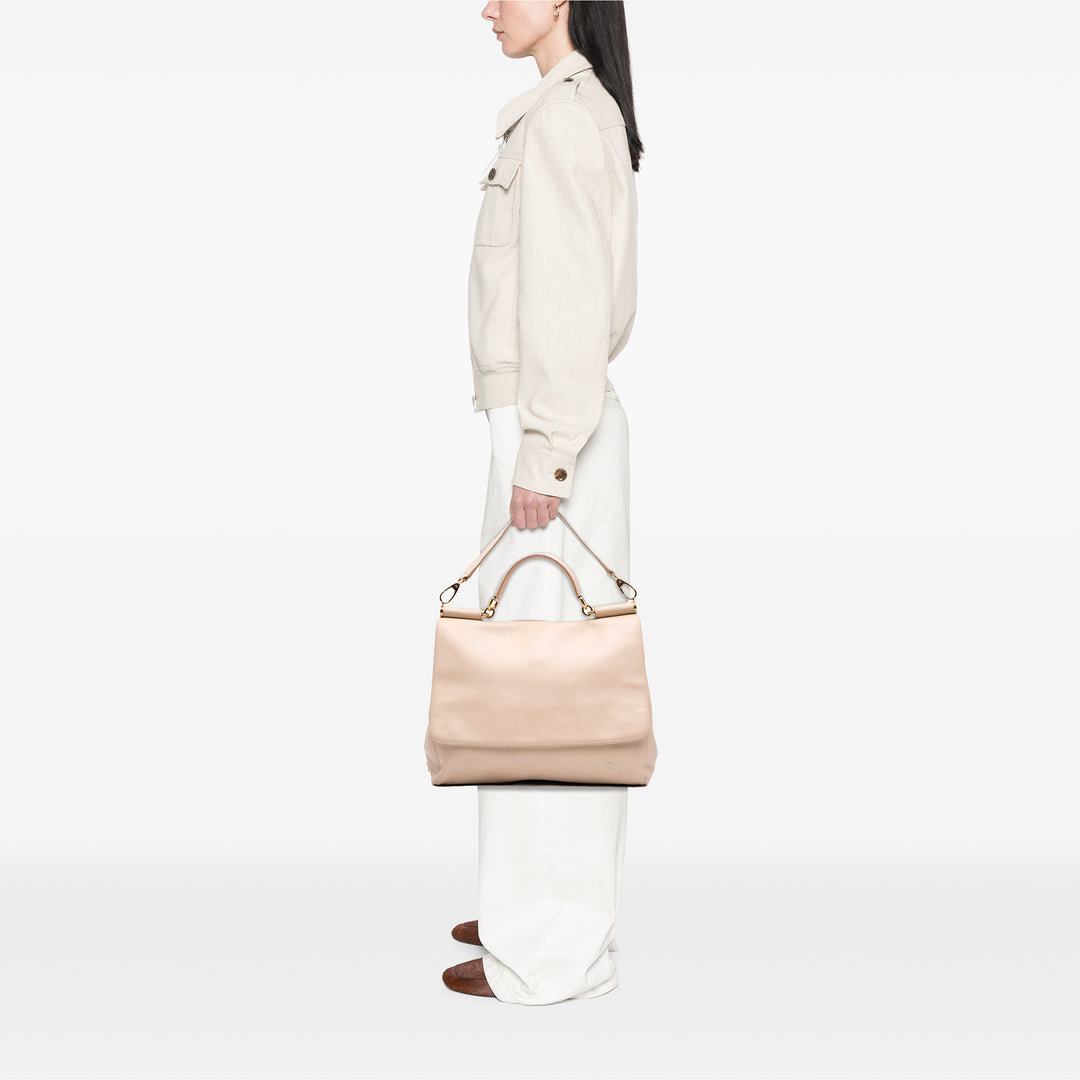 Pebbled Miss Sicily Sac Grand Marron