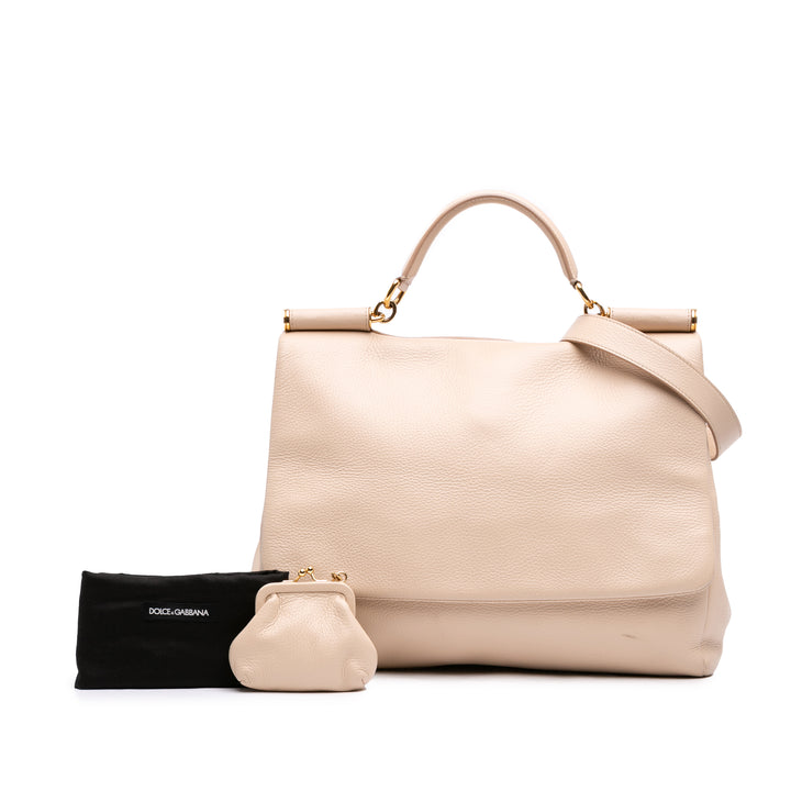 Pebbled Miss Sicily Sac Grand Marron
