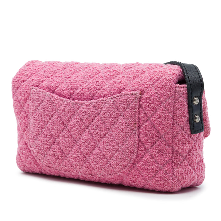 Chanel Matelassé Reissue 2.55 Easy Messenger à rabat Petit Tweed Noir – vue 2 – GABY PARIS