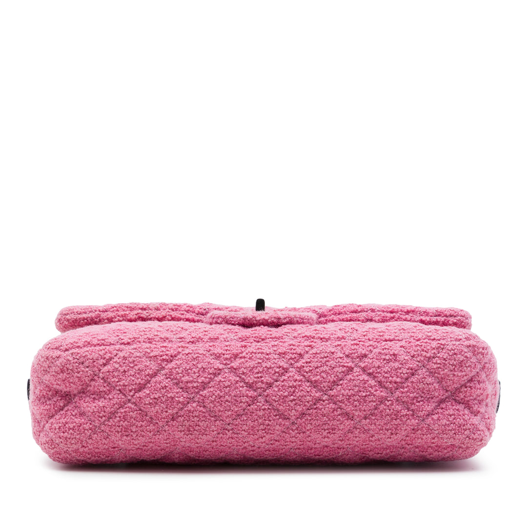 Chanel Matelassé Reissue 2.55 Easy Messenger à rabat Petit Tweed Noir – vue 3 – GABY PARIS