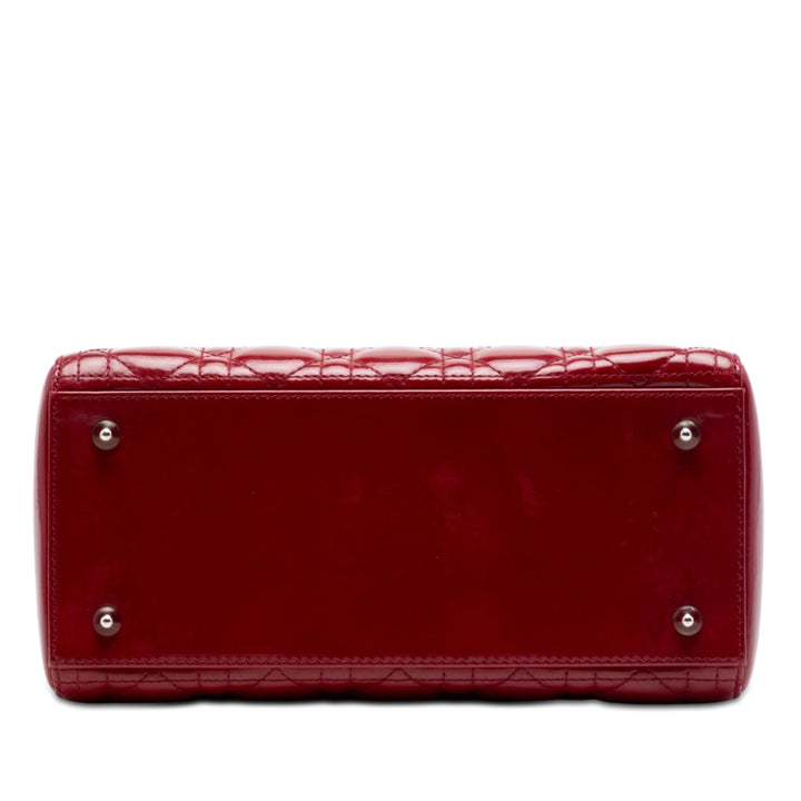 Dior Medium Cuir verni Cannage Lady Dior