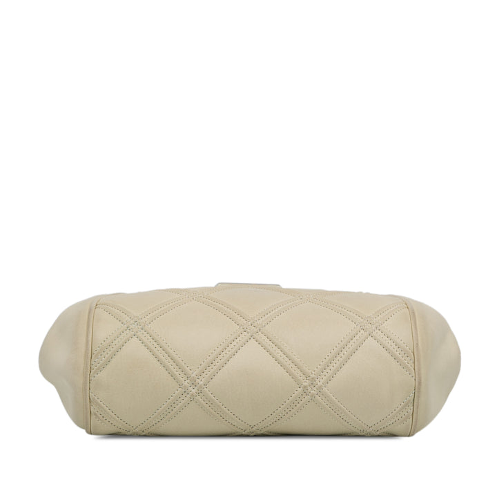 Calfskin Kiss Lock Frame Bag White - Gaby Paris