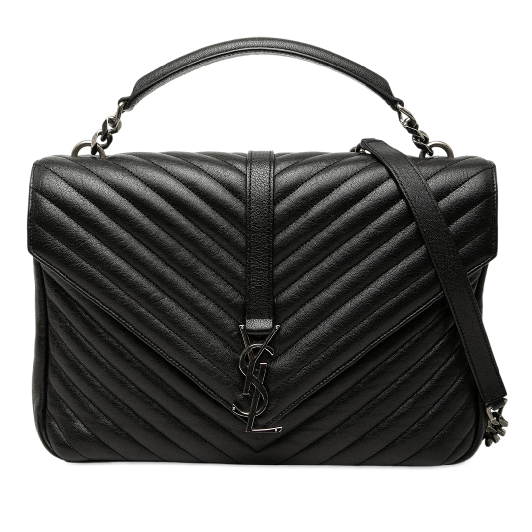Saint Laurent Chevron College Sac Grand Cuir de mouton
