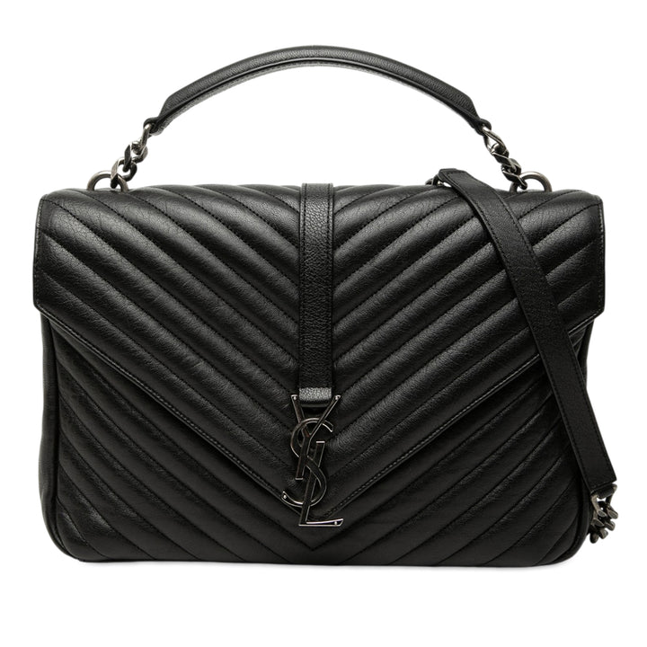 Saint Laurent Chevron College Sac Grand Cuir de mouton