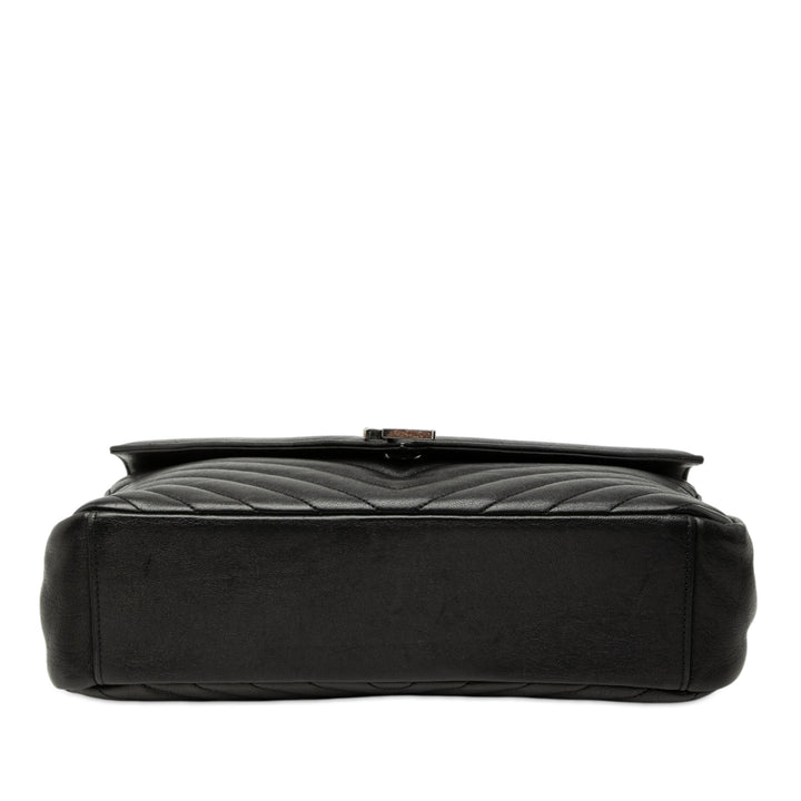 Saint Laurent Chevron College Sac Grand Cuir de mouton