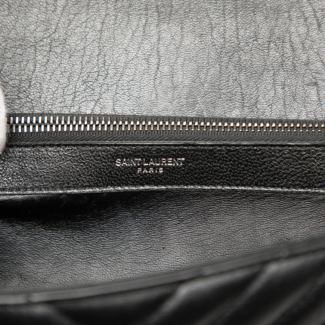 Saint Laurent Chevron College Sac Grand Cuir de mouton