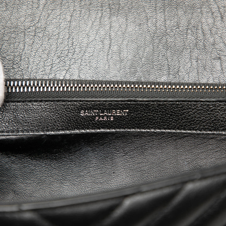 Saint Laurent Chevron College Sac Grand Cuir de mouton