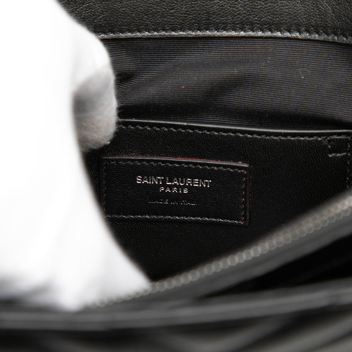 Saint Laurent Chevron College Sac Grand Cuir de mouton