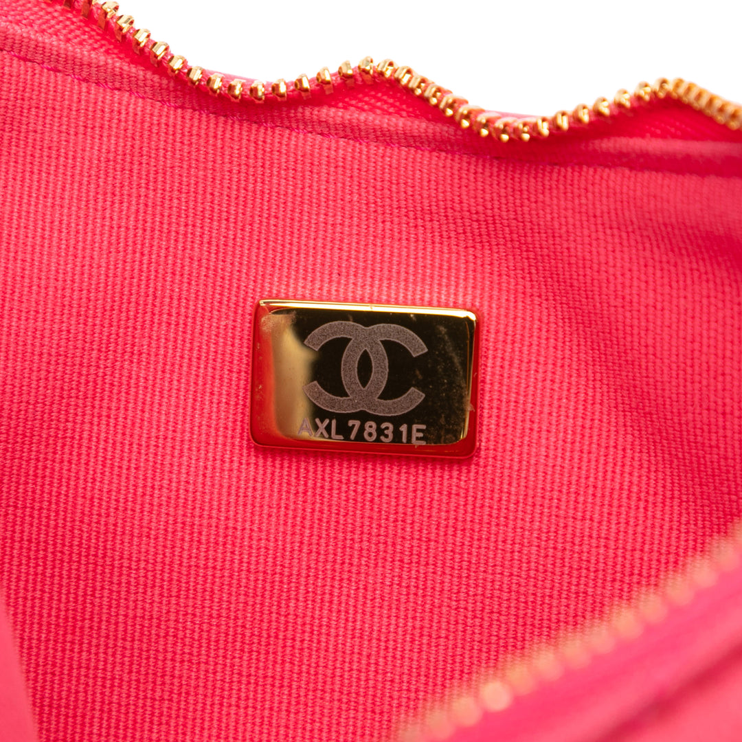 Chanel Small Matelassé Cuir d’agneau Chain Around Hook Hobo Bag