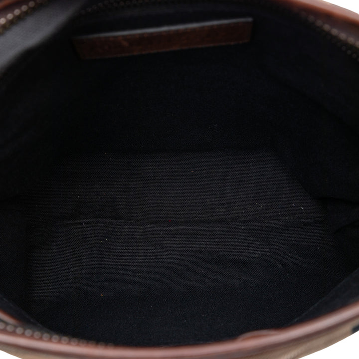 Exploded Check Cotton Sac Marron