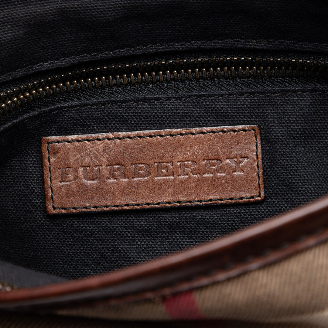 Exploded Check Cotton Sac Marron