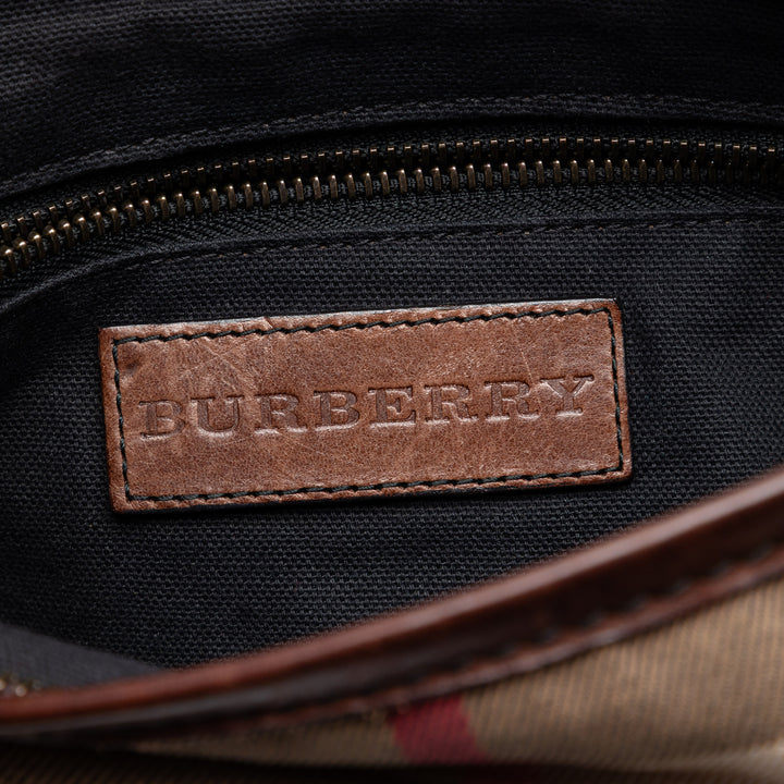 Exploded Check Cotton Sac Marron