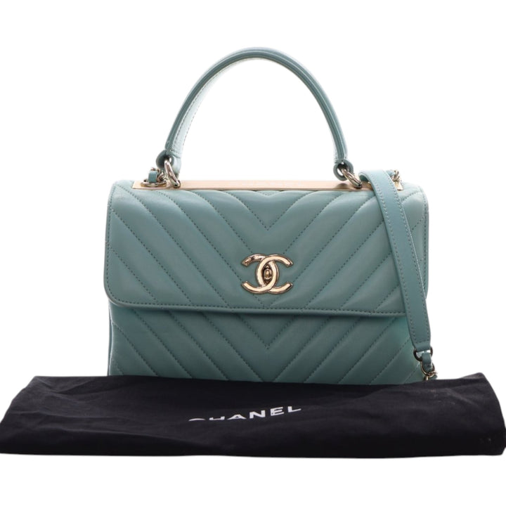 Chanel Small Chevron Cuir d’agneau Trendy CC anse supérieure à rabat