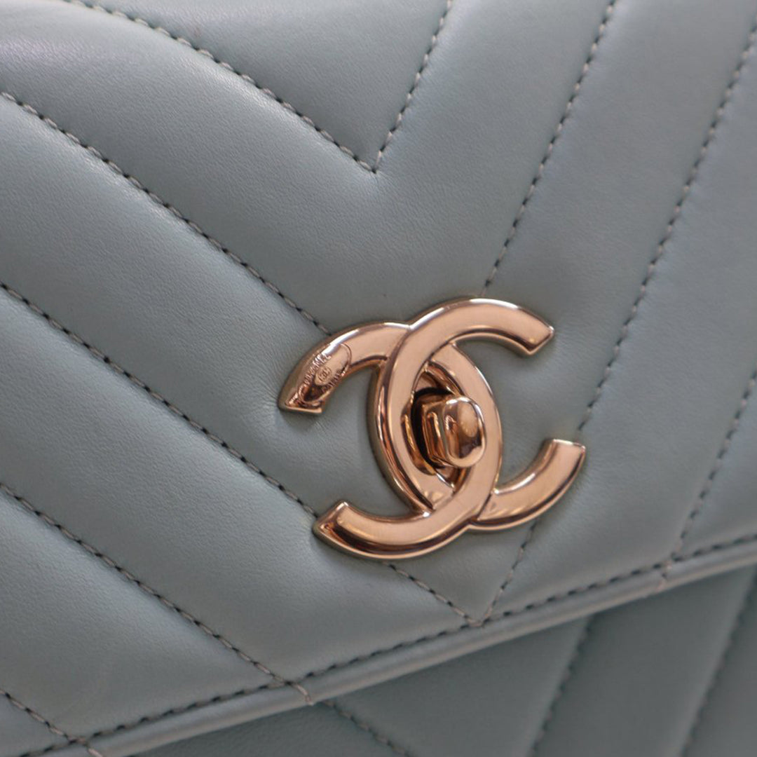 Chanel Small Chevron Cuir d’agneau Trendy CC anse supérieure à rabat