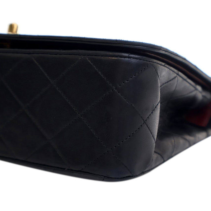 Small CC Quilted Lambskin Full Single Flap Black - Gaby Paris