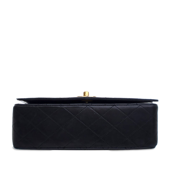 Small CC Quilted Lambskin Full Single Flap Black - Gaby Paris
