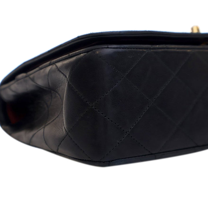 Small CC Quilted Lambskin Full Single Flap Black - Gaby Paris