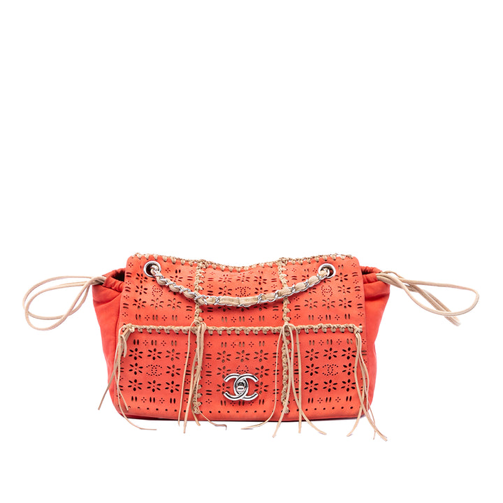 Laser Cut Fringe à rabat Orange