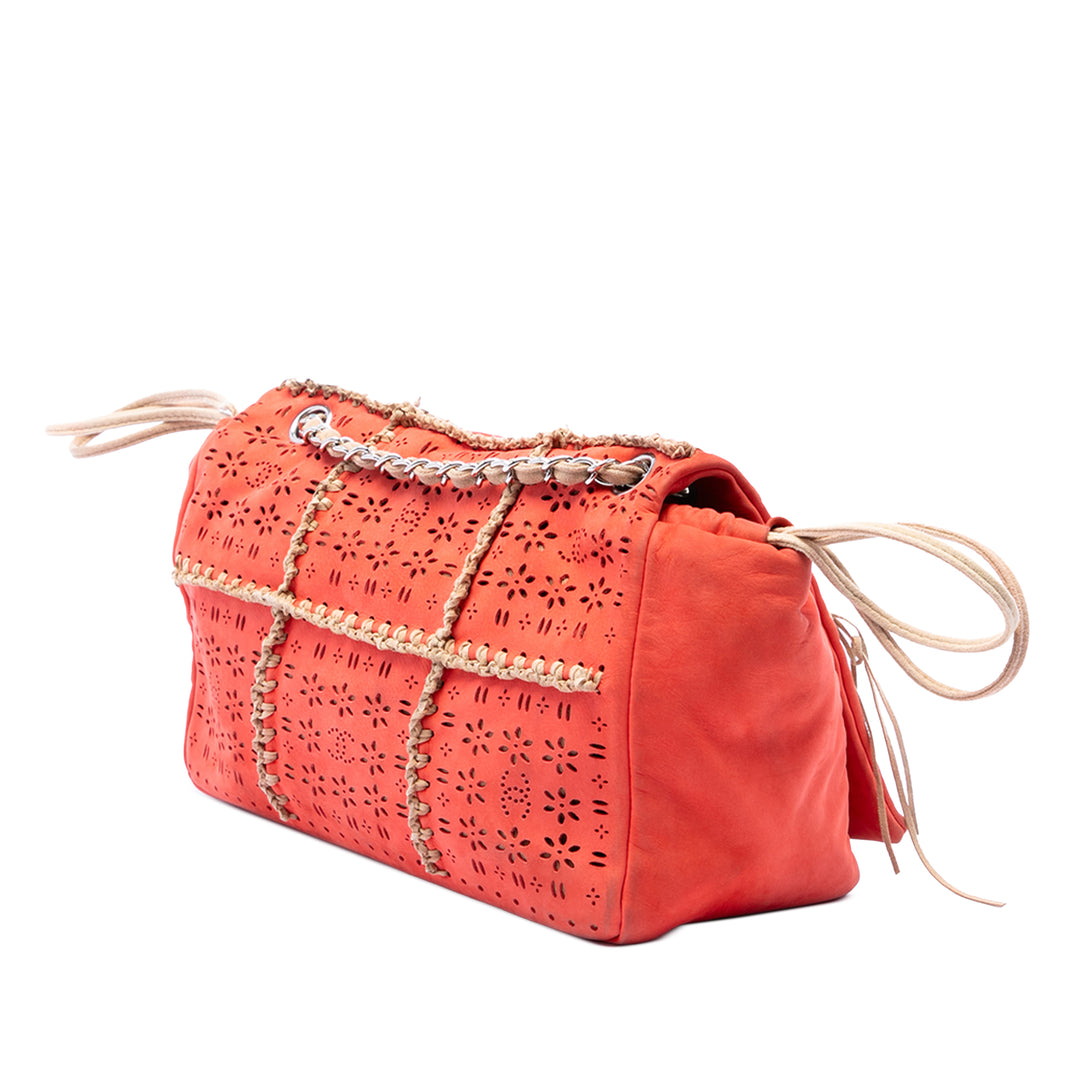 Laser Cut Fringe à rabat Orange